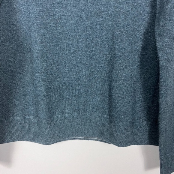 Rafft Men's 100% Cashmere Sweater Blue Half-Zip Elbow Patches Size Large - Picture 5 of 13